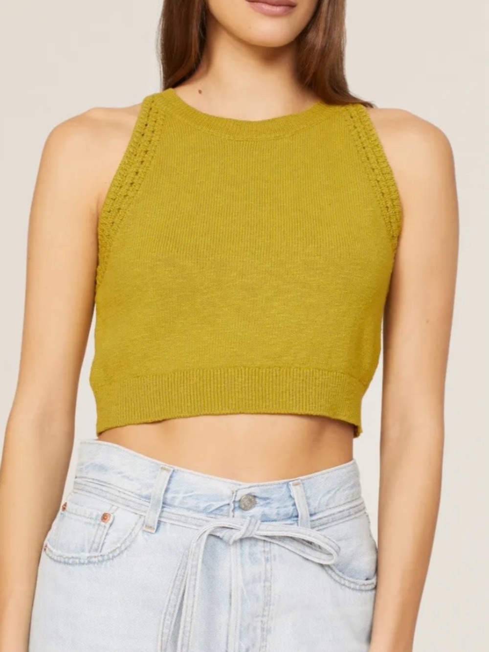 Madewell Chartreuse Knit Crop Tank